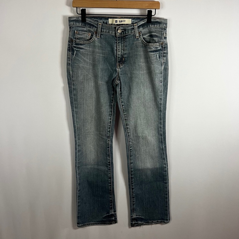 Y2K GAP‎ Pants Women 8 Ankle Slim Fit Stretch Blue Denim Straight Jeans Archive